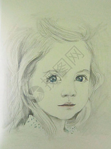 小女孩素描背景图片