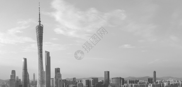 黑白广州塔背景图片