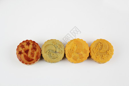 豆沙绿海报中秋节食物-月饼背景