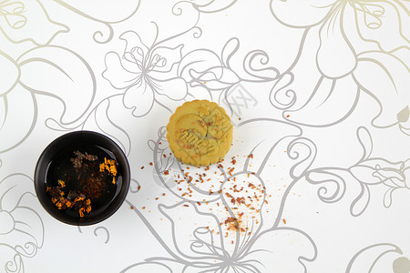 中秋月饼茶叶烘焙素材高清图片