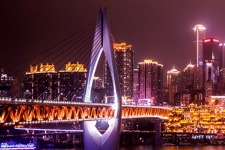 千厮门大桥背景图片