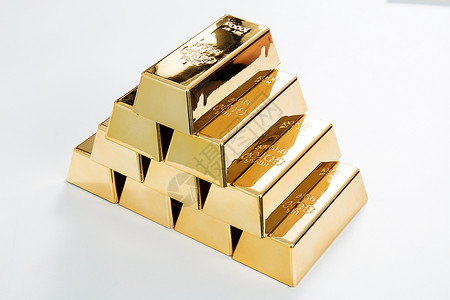 数字货币素材整齐码放的金砖背景