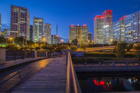 城市夜光夜景·CBD背景