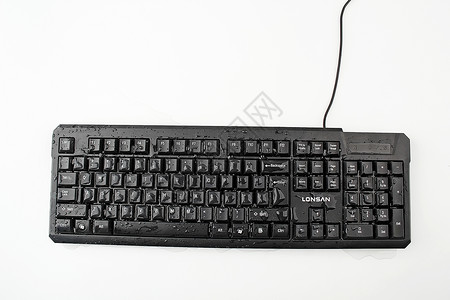 进水的键盘进水的黑色键盘背景