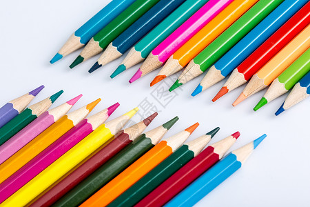 教育设计彩虹铅笔平铺创意拍摄图片