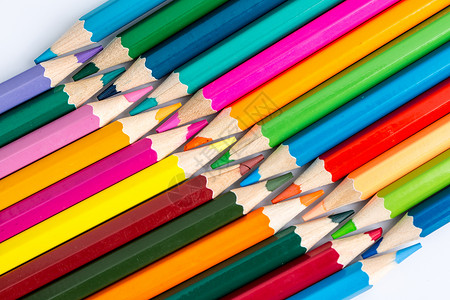 教育设计彩色铅笔平铺创意拍摄图片