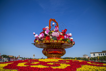 十九大花篮国庆节的花篮背景