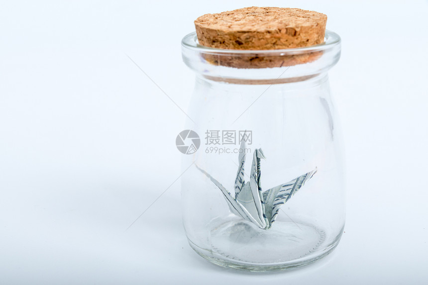 玻璃瓶手工艺货币千纸鹤图片