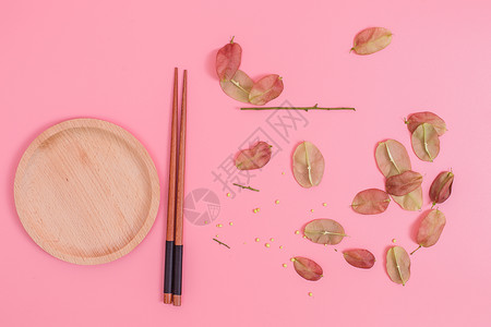 创新形状清新木筷木盘红果创意摆拍背景