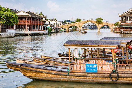 旅游度假朱家角古镇建筑高清图片