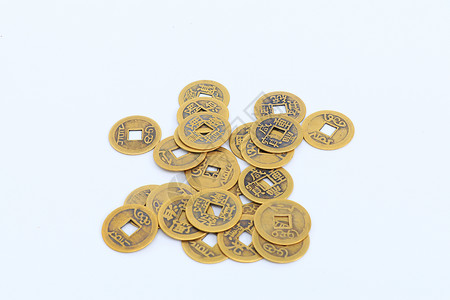 铜钱硬币白色背景高清图片