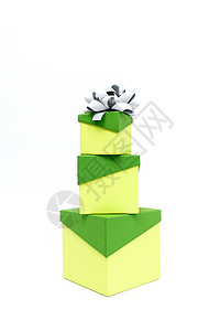 小清新绿色礼盒组合摆拍背景图片