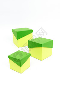 小清新绿色礼盒组合摆拍背景图片