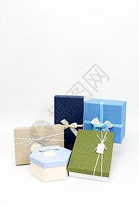 蓝色方形蝴蝶结礼盒摆拍礼盒包装礼物摆拍背景