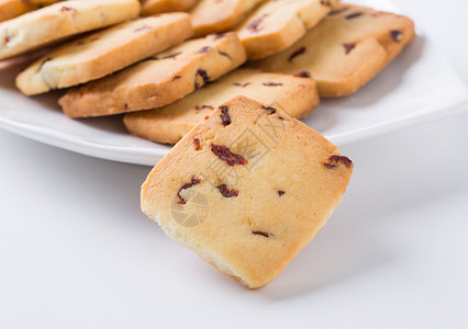 饼干特写手工饼干放在盘子里背景