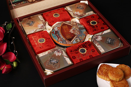 中秋节活动促销首页模板中秋月饼 中秋月饼盒背景