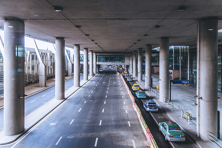 排队区机场出租车排队等候区背景