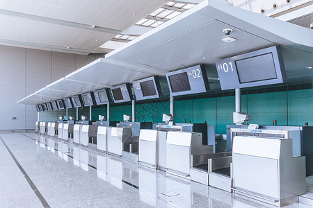 全球行机场行李托运服务台背景