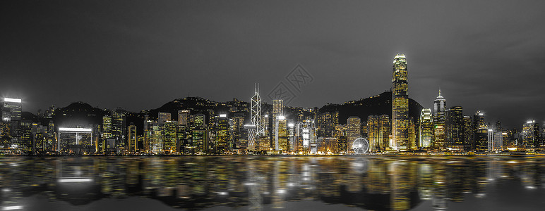 夜幕.香港系统架构高清图片
