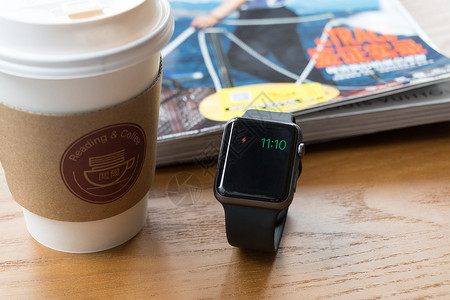 智能咖啡室外智能手表拍摄背景