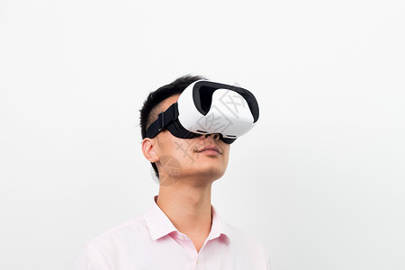 动作抬头虚拟现实VR抬头仰望背景