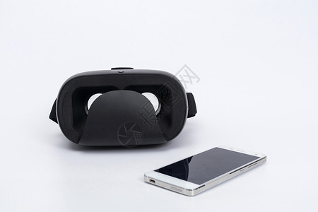 黑色VR眼镜正面图背景图片