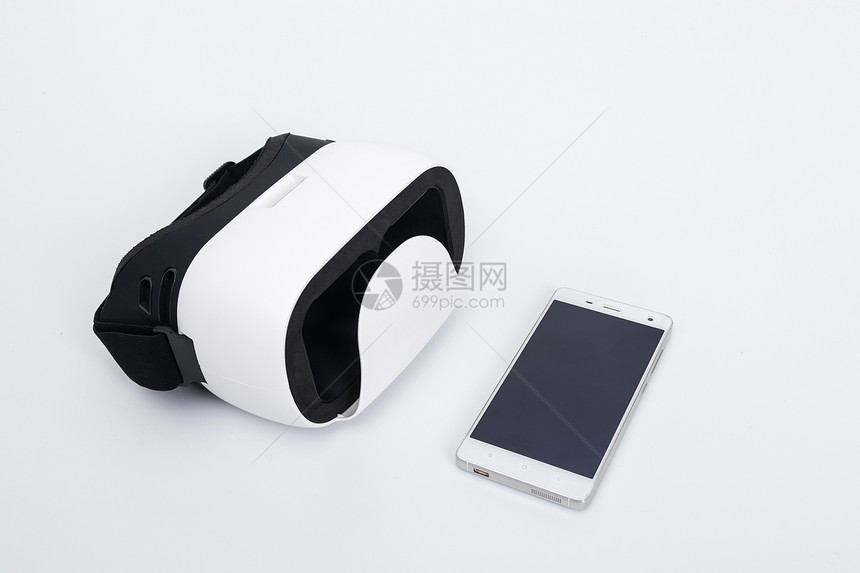 白色VR眼镜手机高清图图片