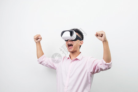 胜利的姿势虚拟现实VR胜利欢呼背景
