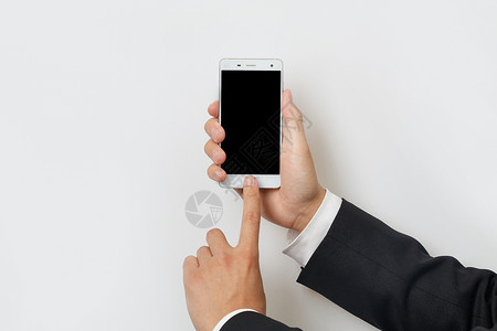 苹果演示素材商务人士双手操作智能手机背景