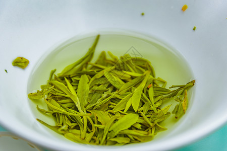 绿茶茶叶茶具背景图片