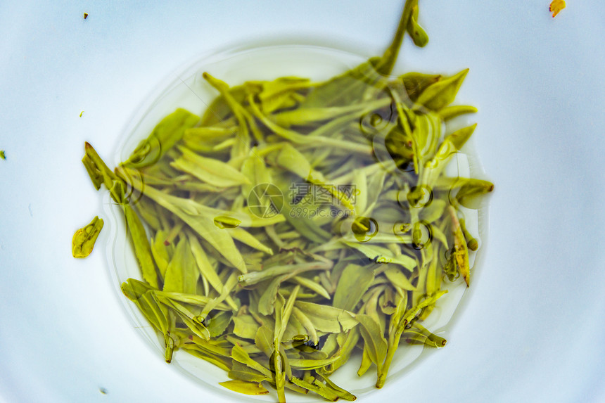 绿茶茶叶茶具图片