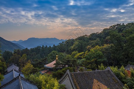 美观大气秋意.潭柘寺背景