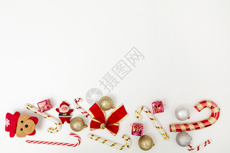 雪花银色背景各种圣诞礼物元素组合背景
