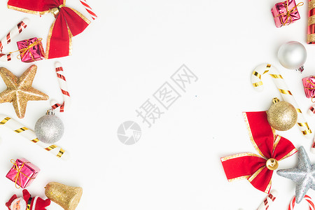 糖果点缀圣诞礼物元素组合拍摄背景