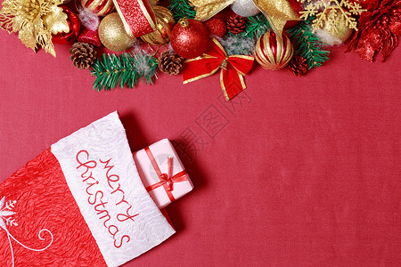 红盒子圣诞节红喜装扮饰品背景背景