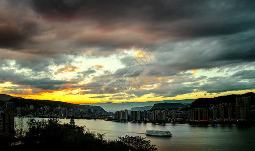 平湖万州万州夜景高清图片