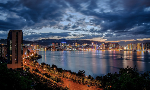 平湖万州万州夜景高清图片