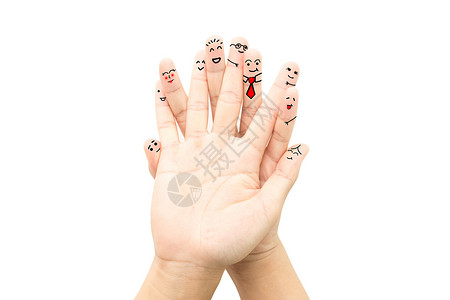 手指家庭创意手指画手指表情背景