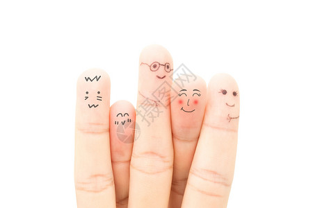 手指家庭创意手指画手指表情背景