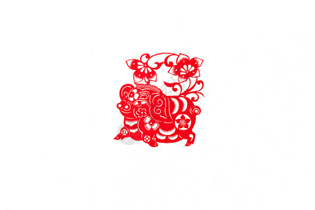 十二生肖之鼠新春十二生肖中国剪纸摆拍背景
