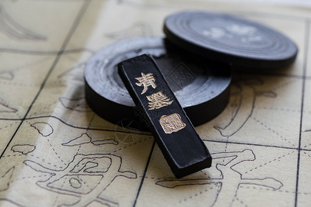 古风货币素材中国风笔墨纸砚设计图片