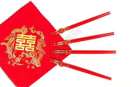 结婚嫁妆红布筷子背景背景图片