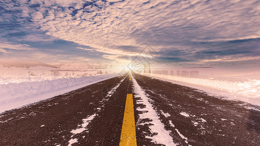 公路雪山公路背景设计图片