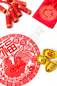 贴纸设计喜庆新春节日饰品素材背景