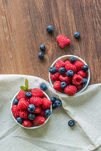 树莓与蓝莓背景图片