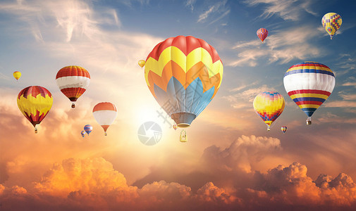 浪漫热气球热气球设计图片