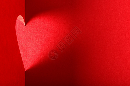团花剪纸红色的剪纸爱心背景
