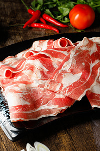 西班牙美食烟肉配吐司高清图片
