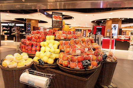 高档超市水果摊位展示高清图片
