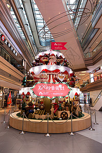 圣诞节美陈城市商场圣诞装扮圣诞树背景